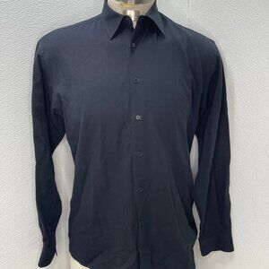 Auralee Men's Hard Twist Cotton Silk Viyella Long Sleeve Top Navy Size JP 4/US M